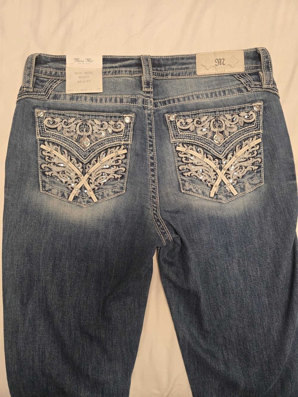 Miss Me Embellished Mid-Rise Bootcut Jeans